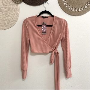 NWT | BOOHOO Wrap Crop Top